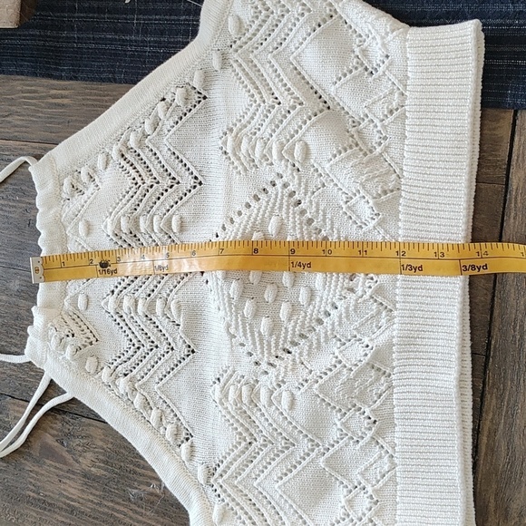 New Hunter & Brown Crochet Crop Top Size L - Picture 5 of 6